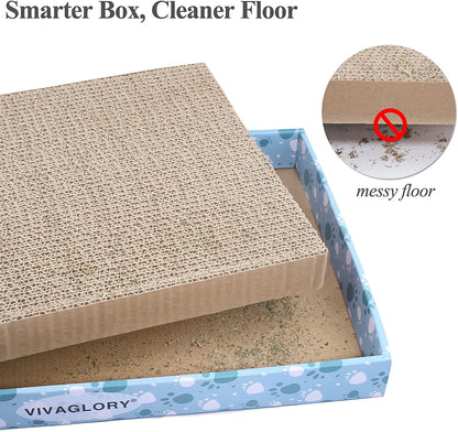 Cat Scratcher Padpal Cat Scratching Board, Cardboard Scratcher with Catnip for Indoor, Flat Scratch Board Scratch Pad Cardboard for Kitten, Extra Wide, 3Pack