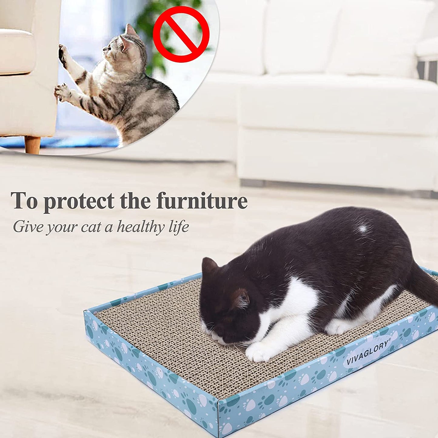 Cat Scratcher Padpal Cat Scratching Board, Cardboard Scratcher with Catnip for Indoor, Flat Scratch Board Scratch Pad Cardboard for Kitten, Extra Wide, 3Pack