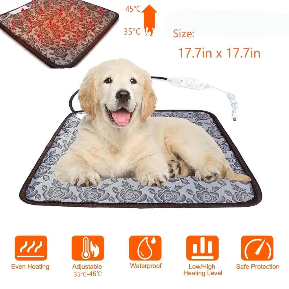 Pet Heating Pad Mat, 17.7"X17.7"