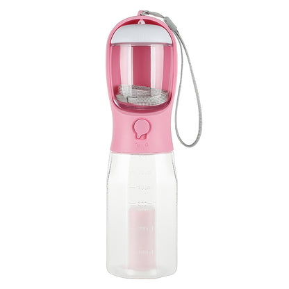 Portable Cat Dog Water Bottle Food Feeder Drinker Poop Dispenser 3 in 1 Leak-Proof Multifunctional Dog Water Bottle Pet Products