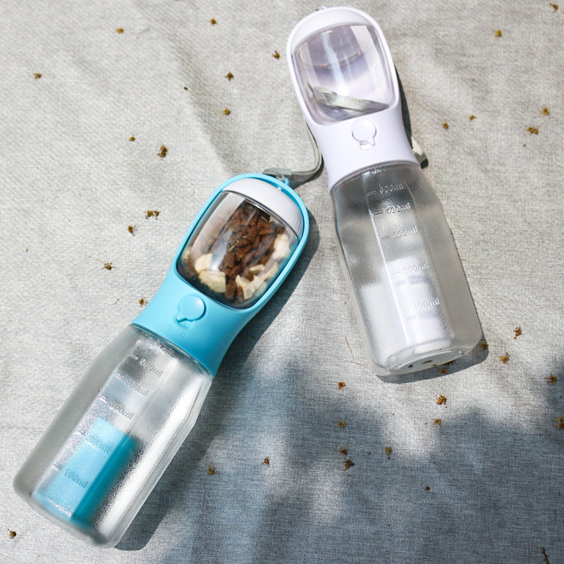 Portable Cat Dog Water Bottle Food Feeder Drinker Poop Dispenser 3 in 1 Leak-Proof Multifunctional Dog Water Bottle Pet Products