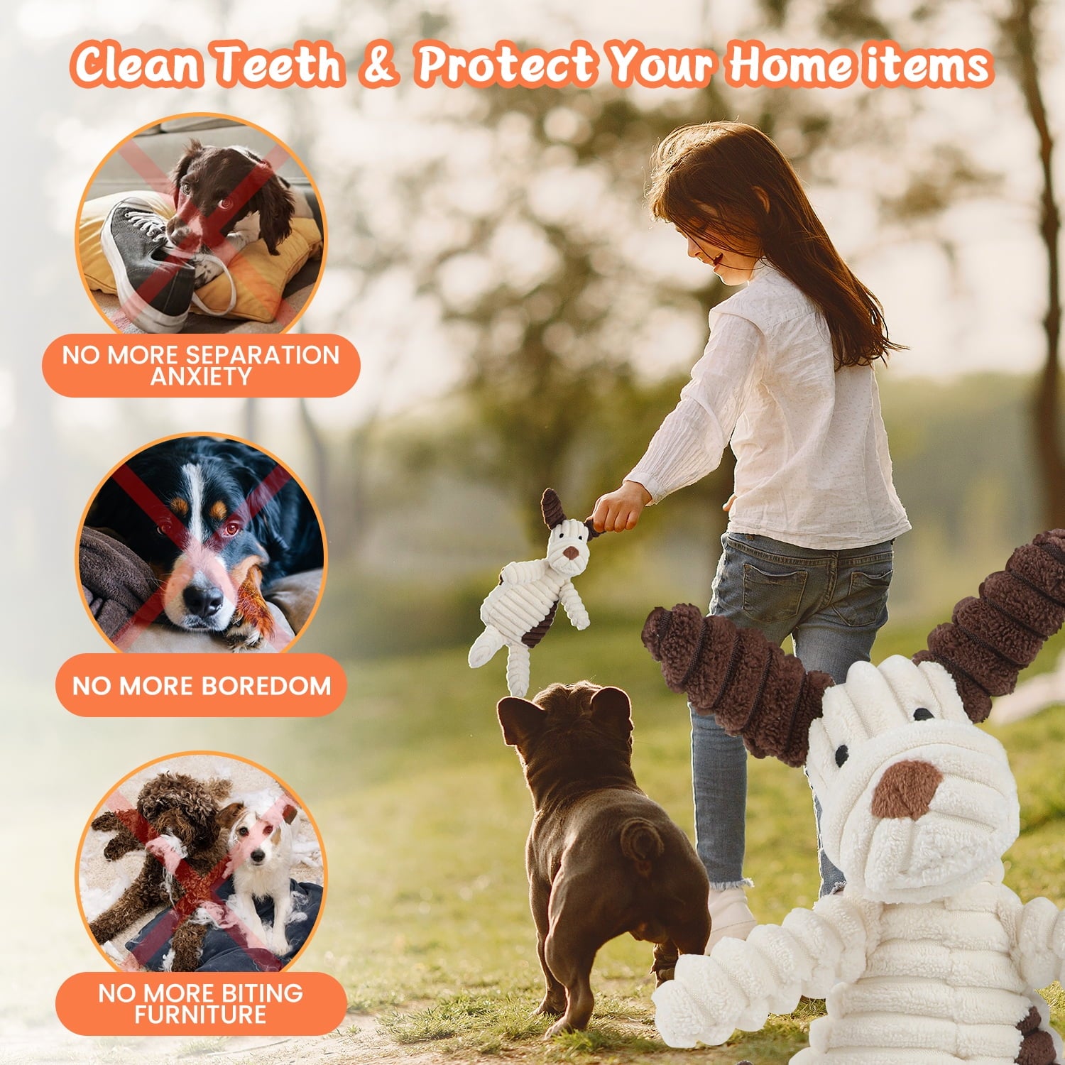 MASBRILL Dog Toys for Small Dogs ,10 Pack Puppy Chew Toys for Teething and Training with Plush Squeaky Toys, Treat Ball and Rope Toys to Keep Them Busy，White Dog