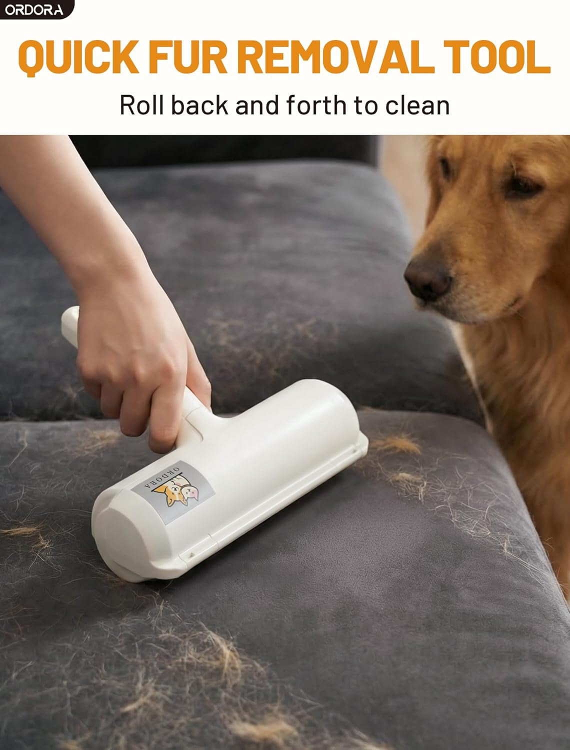 Pet Hair Removal Tool: Reusable Lint Roller for Pet Hair - Portable Pet Hair Remover - Dog and Cat Hair Remover for Couch, Bedding, Car, Rugs & Furniture, Eco-Friendly, for Multi-Pet Homes